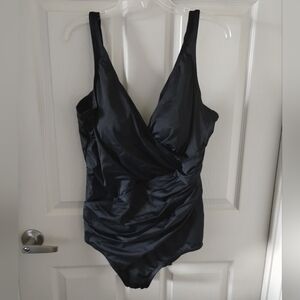 Ruby Ribbon Black One Piece Swimsuit NWOT Size 20